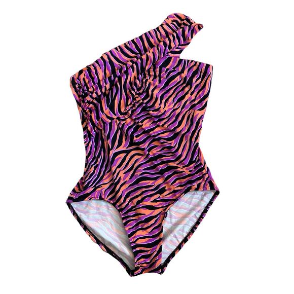 Magicsuit Womens Shoulder One Piece Swimsuit Size 8 Pink Orange Slimming - Picture 1 of 7